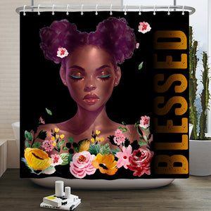 African American Girls Shower Curtain