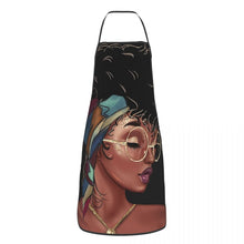 Load image into Gallery viewer, African American Woman With Glasses Aprons Men Women Adult Chef Kitchen Cooking Black Hippie Beauty Tablier Cuisine Gardening
