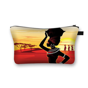 Afro Girl Print Cosmetic Case/Makeup Bag