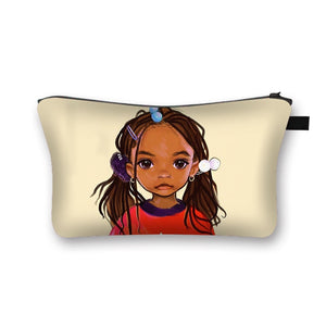 Afro Girl Print Cosmetic Case/Makeup Bag