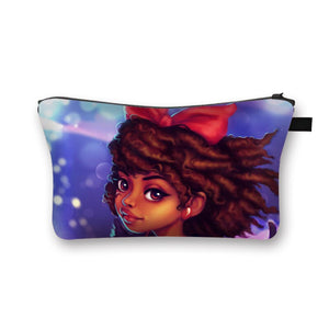 Afro Girl Print Cosmetic Case/Makeup Bag