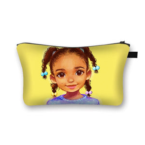 Afro Girl Print Cosmetic Case/Makeup Bag