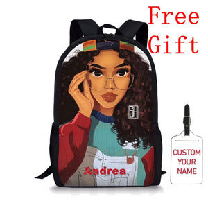 Black African American Queen School Backpack 17 Inch