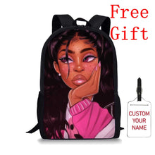 Load image into Gallery viewer, Black African American Queen School Backpack 17 Inch
