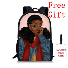 Load image into Gallery viewer, Black African American Queen School Backpack 17 Inch
