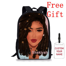 Load image into Gallery viewer, Black African American Queen School Backpack 17 Inch
