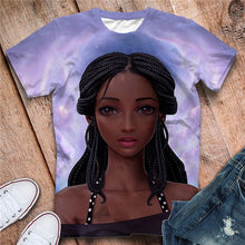 Load image into Gallery viewer, Black Girl 3D T Shirts Loose Short Sleeve Fashion Streetwear Women
