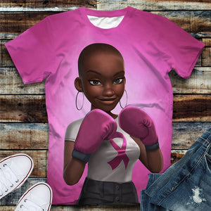 Black Girl 3D T Shirts Loose Short Sleeve Fashion Streetwear Women