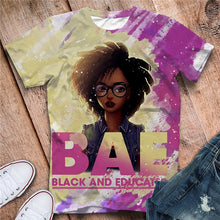 Load image into Gallery viewer, Black Girl 3D T Shirts Loose Short Sleeve Fashion Streetwear Women
