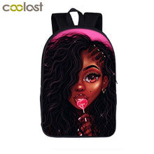 Load image into Gallery viewer, Afro American Black Girls School Backpack
