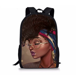 Black Afro Girl MultiPurpose Backpacks