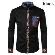 Load image into Gallery viewer, Dashiki African Mens Shirt Patchwork Pocket
