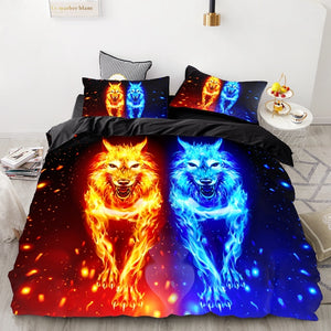 Wolf Tiger Lion Animal Pattern Bedding Set