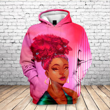 Load image into Gallery viewer, Beautiful Afro Lady Graphic Hoodies Sweatshirt Streetwear
