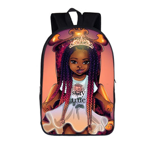 Afro American Black Girls School Backpack