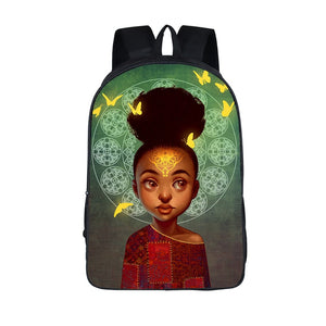 Afro American Black Girls School Backpack