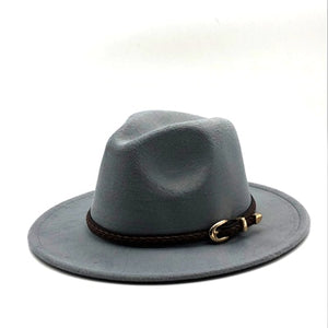 New Women Men Belt Fedoras Round Bowler Hats