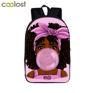 Afro American Black Girls School Backpack