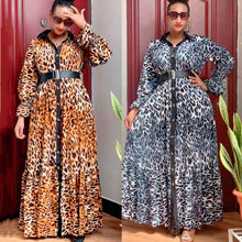 Load image into Gallery viewer, African Print Leopard Dress  Dashiki Maxi Dresses
