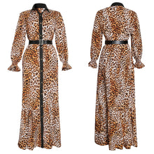 Load image into Gallery viewer, African Print Leopard Dress  Dashiki Maxi Dresses
