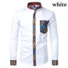 Load image into Gallery viewer, Dashiki African Mens Shirt Patchwork Pocket
