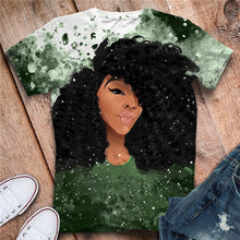 Load image into Gallery viewer, Black Girl 3D T Shirts Loose Short Sleeve Fashion Streetwear Women
