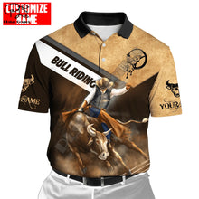Load image into Gallery viewer, Rodeo Bull Riding Cowboy Tattoo 3DPrint Casual Polo Shirts

