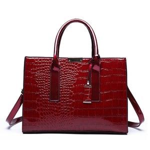 Crocodile Patent Leather Messenger Bags