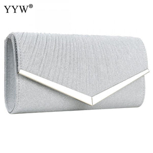 Sequined Envelope Gold Clutch Bags with Chain Wedding Party Clutches