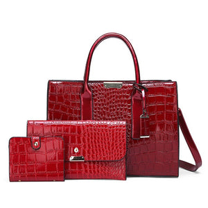 Crocodile Patent Leather Messenger Bags