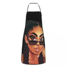 Load image into Gallery viewer, African American Woman With Glasses Aprons Men Women Adult Chef Kitchen Cooking Black Hippie Beauty Tablier Cuisine Gardening
