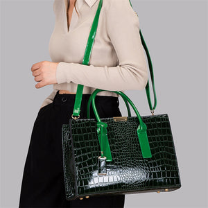 Crocodile Patent Leather Messenger Bags