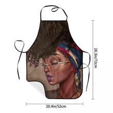 Load image into Gallery viewer, African American Woman With Glasses Aprons Men Women Adult Chef Kitchen Cooking Black Hippie Beauty Tablier Cuisine Gardening
