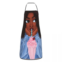 Load image into Gallery viewer, African American Woman With Glasses Aprons Men Women Adult Chef Kitchen Cooking Black Hippie Beauty Tablier Cuisine Gardening
