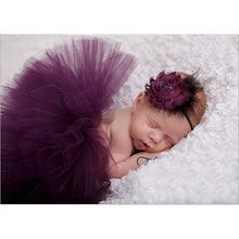 Load image into Gallery viewer, Baby Girl Tulle Tutu Skirt and Flower Headband Set Newborn Photography Props Baby
