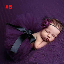 Load image into Gallery viewer, Baby Girl Tulle Tutu Skirt and Flower Headband Set Newborn Photography Props Baby
