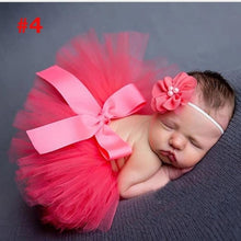 Load image into Gallery viewer, Baby Girl Tulle Tutu Skirt and Flower Headband Set Newborn Photography Props Baby
